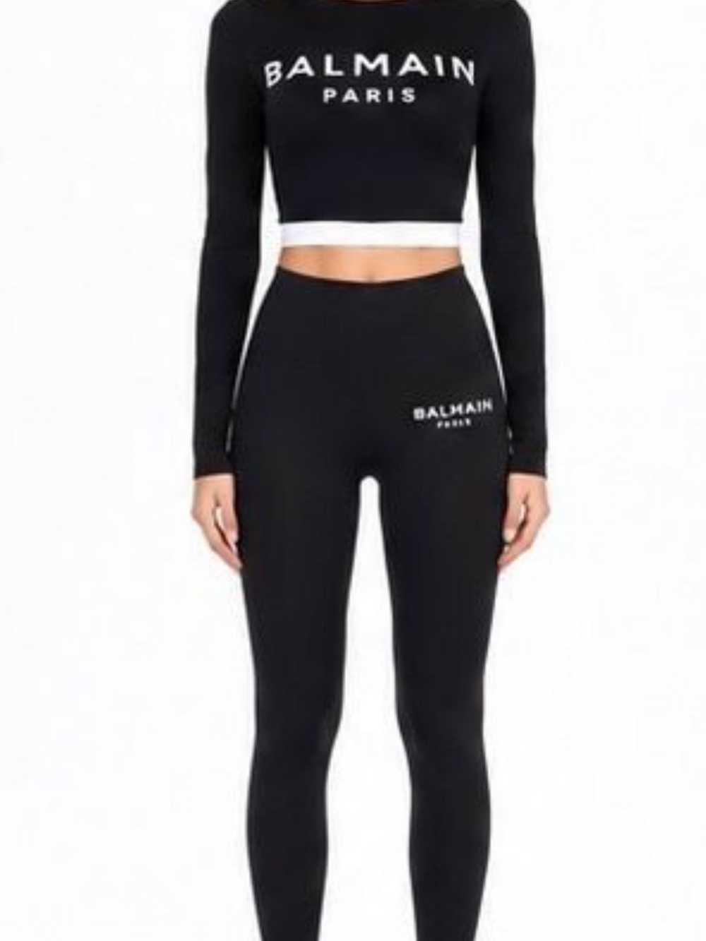 Balmain Black Crop Top $650 Retail